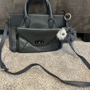 Diane Von Furstenberg leather gray bag